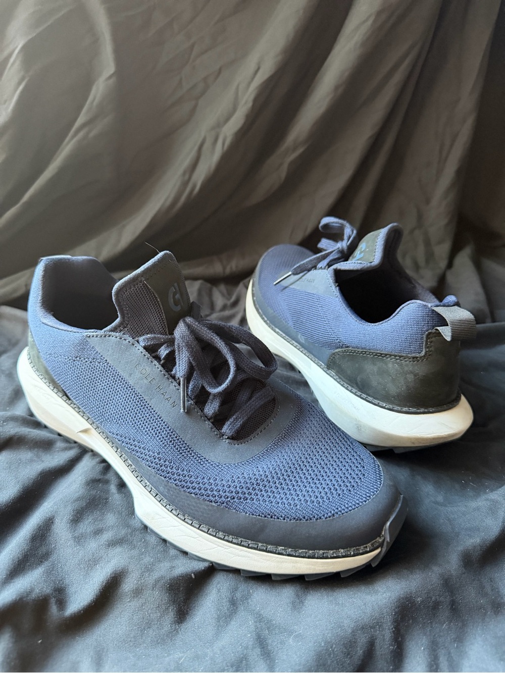Cole Haan Men's Knit Lace-Up Sneaker in Navy